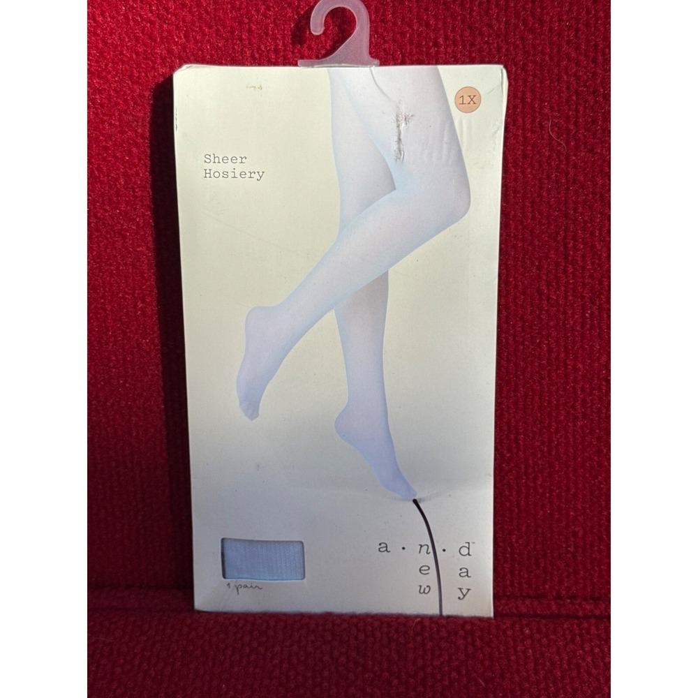 a.n.d e a w‎ y Sheer Hosiery 1X Feather Aqua blue Nylon/Spandex